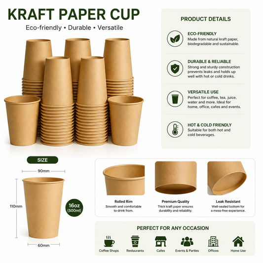 100 PCS Disposable Paper Coffee Cups