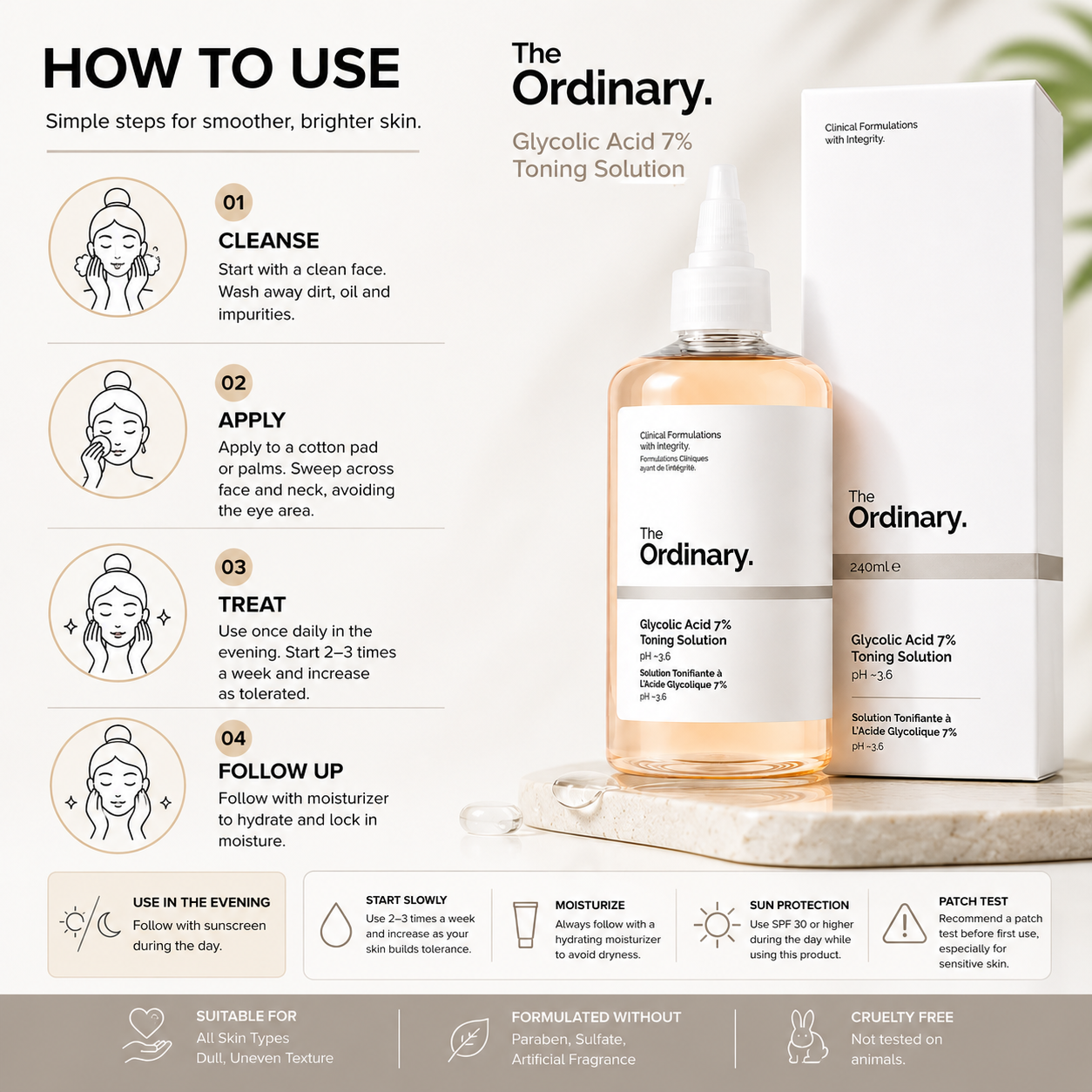The Ordinary Glycolic Acid 7% Toning Solution – 240ml