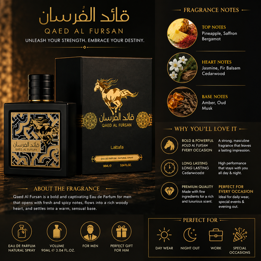 عطر قائد الفرسان من لطافة او دي بارفان 90 مل