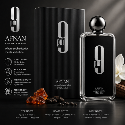 AFNAN 9 PM Edition For Men Eau De Parfum, 100 ML
