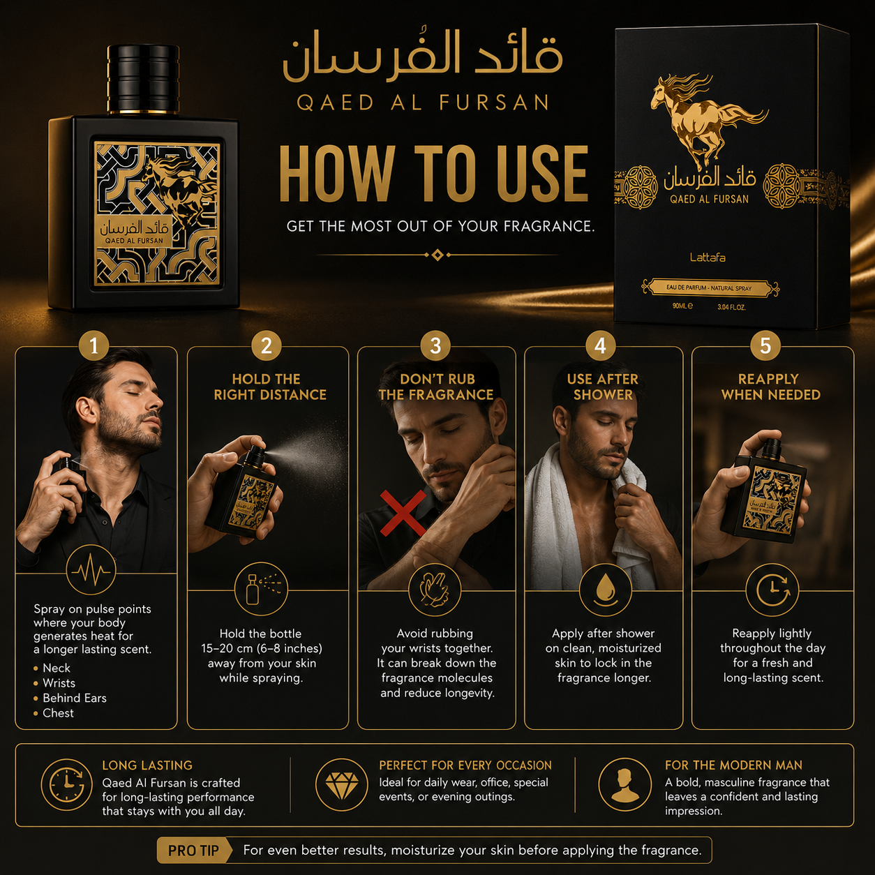 Lattafa Qaed Al Fursan Eau de Parfum 90ml