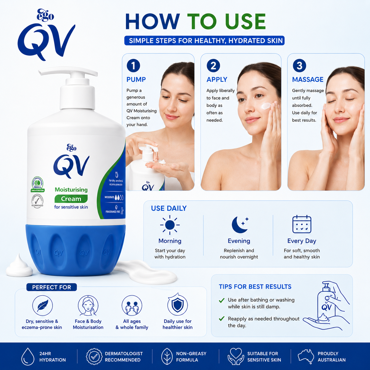 QV Moisturising Cream for Sensitive Skin 500g