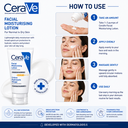 CeraVe AM Facial Moisturising Lotion SPF50