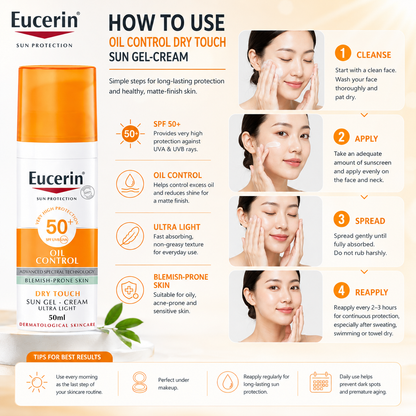 Eucerin Sun Oil Control Dry Touch Gel-Cream SPF50+ 50ml