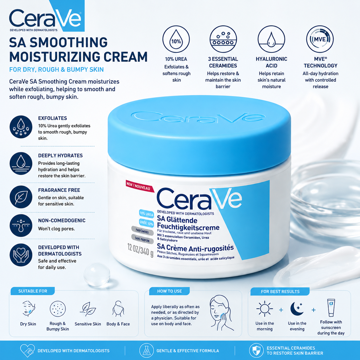 CeraVe SA Smoothing Cream 340g