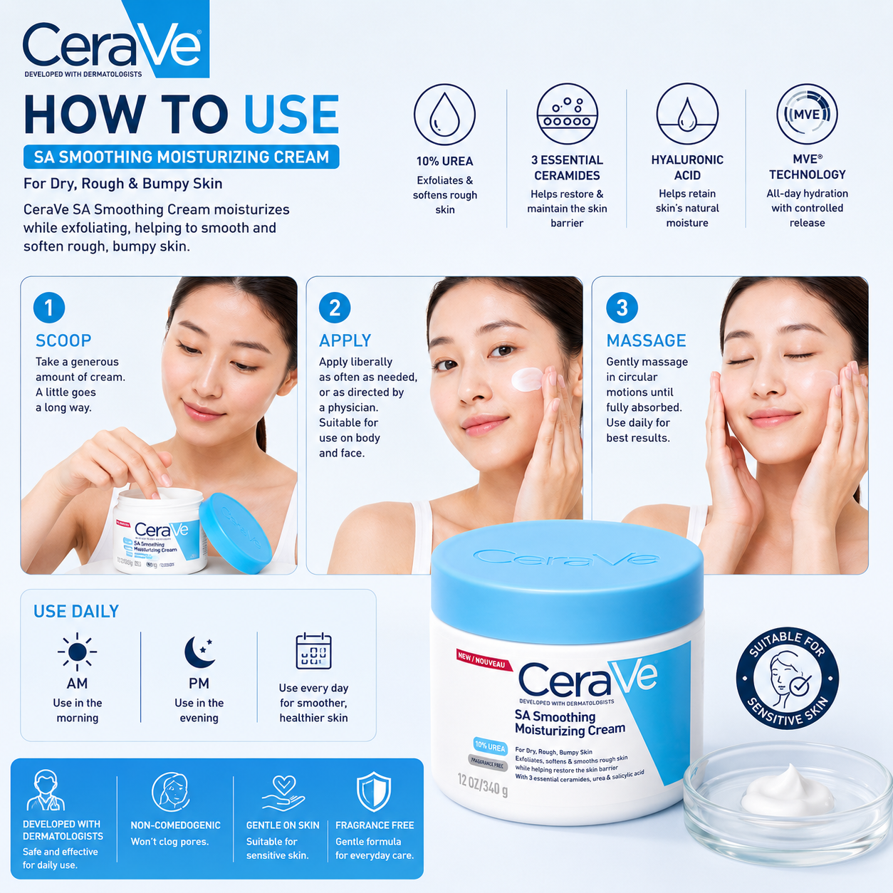 CeraVe SA Smoothing Cream 340g