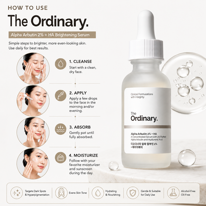 The Ordinary Alpha Arbutin 2% + HA Serum 30ml