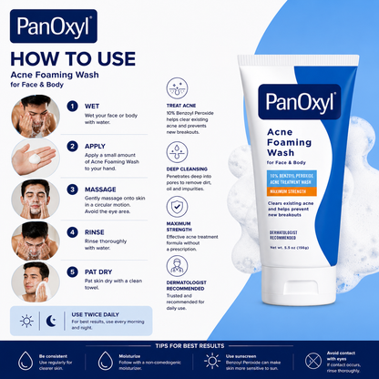 PanOxyl Acne Foaming Face & Body Cleanser – 156g