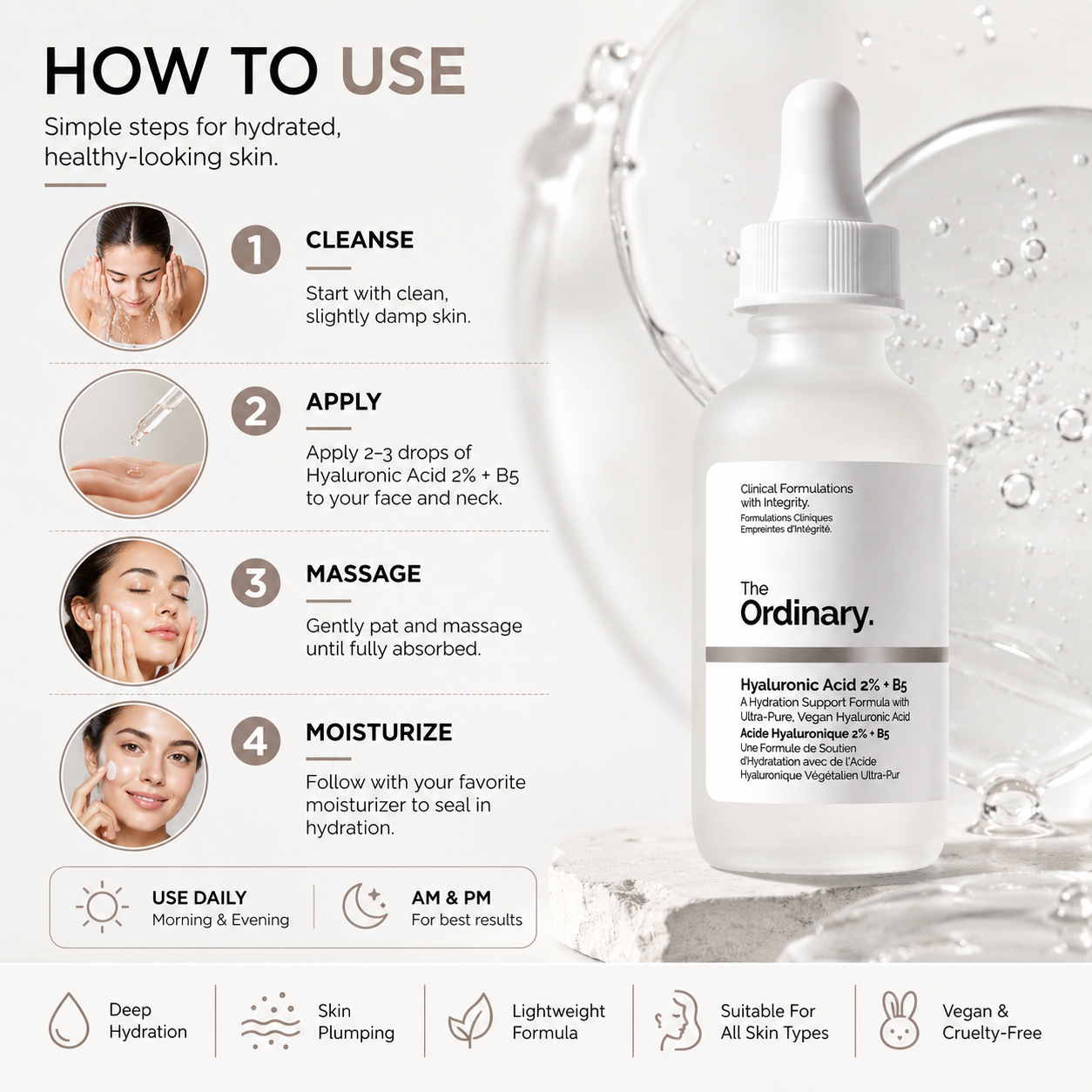 The Ordinary Hyaluronic Acid 2% + B5 Hydrating Serum –30ml