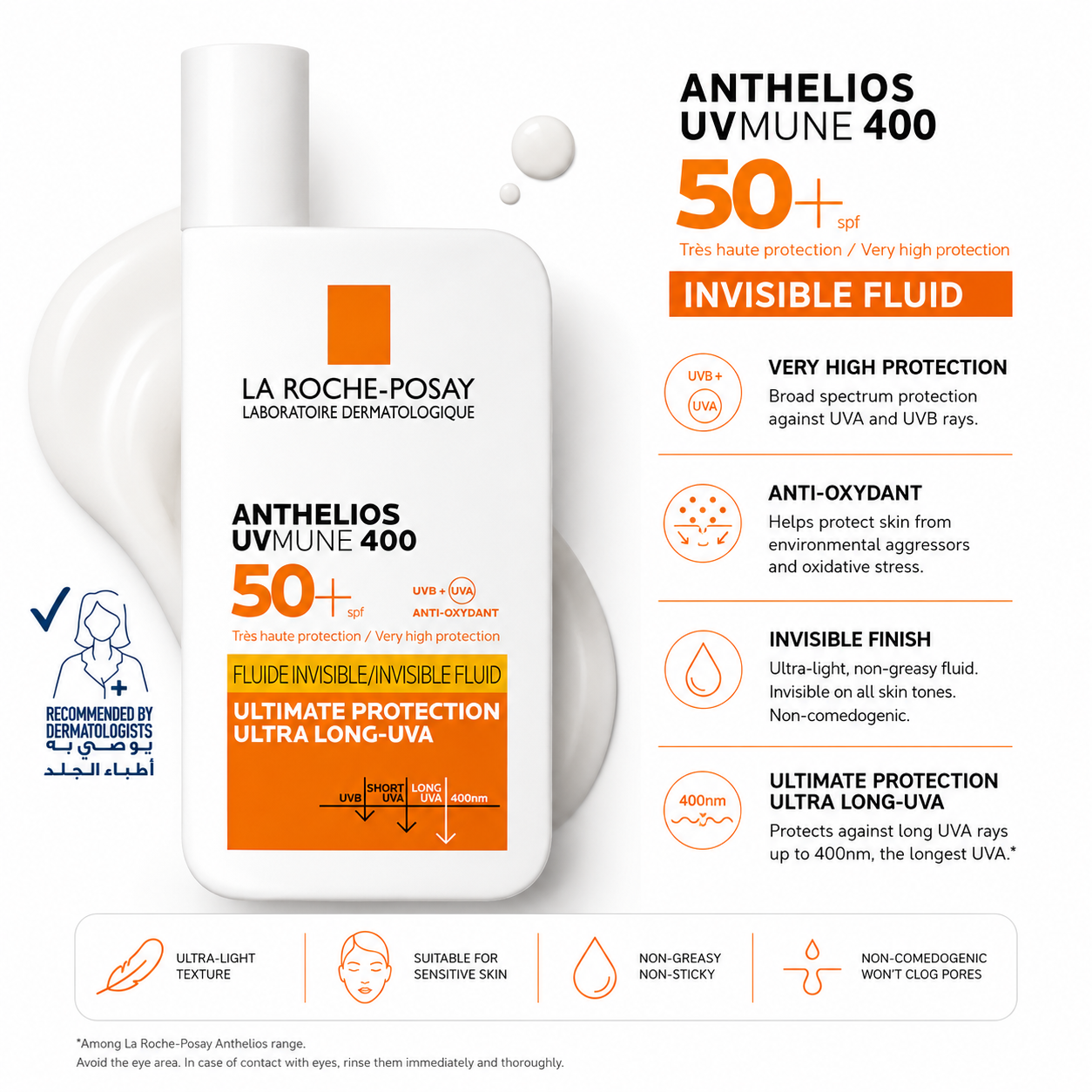 La Roche-Posay Anthelios UVMune 400 Invisible Fluid SPF50+ Sunscreen