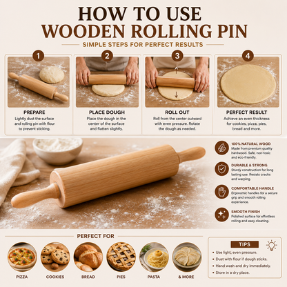 Premium Wooden Rolling Pin