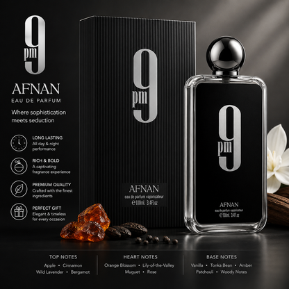 AFNAN 9 PM Edition For Men Eau De Parfum, 100 ML