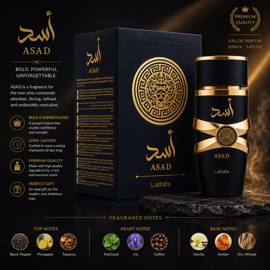 Lattafa Asad Eau de Parfum for Men –100ml