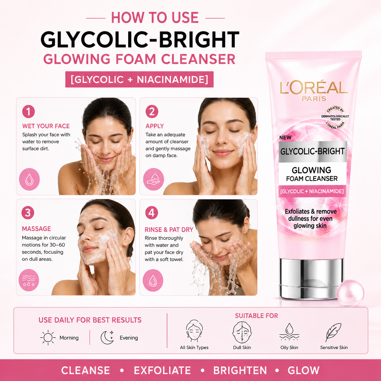 L'Oréal Paris Glycolic-Bright Glowing Foam Cleanser