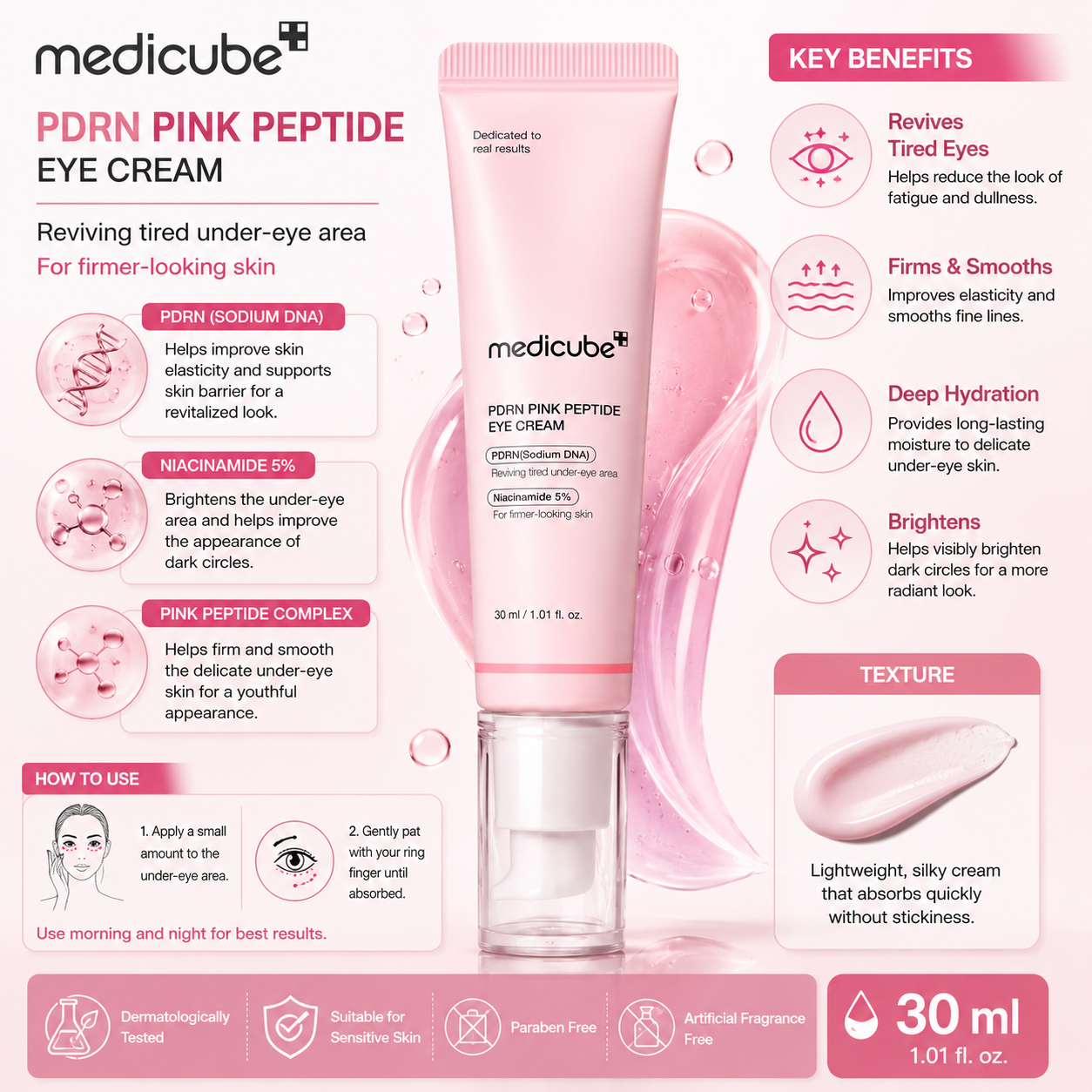 Medicube PDRN Pink Peptide Eye Cream 30ml