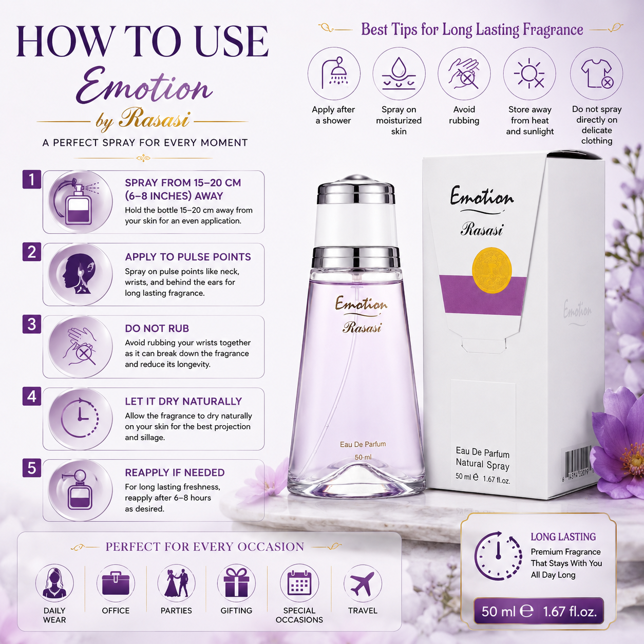 Rasasi Emotion Eau De Parfum for Women 50ml