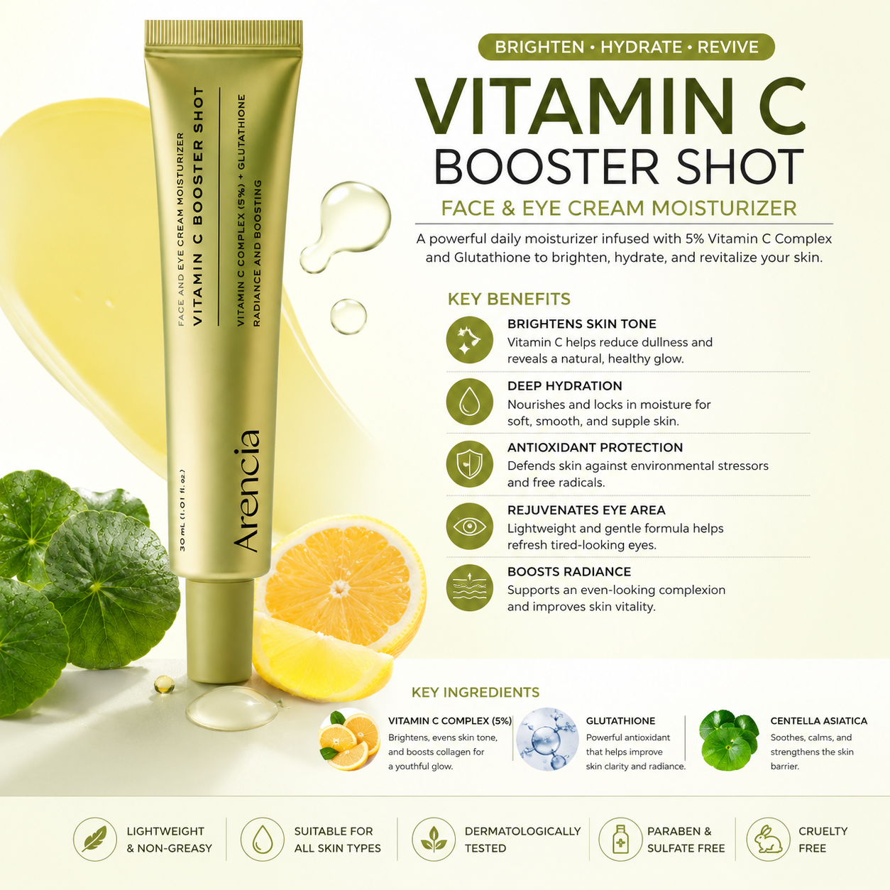 Arencia Vitamin C Booster Shot Face & Eye Cream