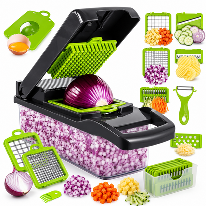 Multifunction Vegetable Chopper & Food Dicer Set with Container